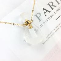 Quartz Perfume Bottle Necklace, with Brass, gold color plated, Unisex Approx 41 cm 