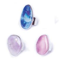 Gemstone Zinc Alloy Finger Ring, Natural Stone, with Zinc Alloy, platinum color plated & Unisex Inner Approx 15mm 