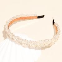 Bandeaux pour les cheveux, perle de plastique, avec plastique, fait à la main, Style coréen & pour femme, blanc, Vendu par PC