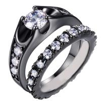 Rhinestone Stainless Steel Finger Ring, Zinc Alloy, Vacuum Ion Plating, vintage & fashion jewelry & Unisex & with rhinestone 