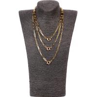Brass Chain Necklace, gold color plated & Unisex, golden 