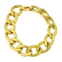 Stainless Steel Chain Bracelets, 304 Stainless Steel, Vacuum Ion Plating, fashion jewelry & for woman, golden Approx 8 Inch 