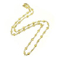 Stainless Steel Chain Necklace, 304 Stainless Steel, Vacuum Ion Plating, fashion jewelry & for woman, golden Approx 18 Inch 