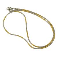 Stainless Steel Chain Necklace, 304 Stainless Steel, Vacuum Ion Plating, fashion jewelry & for woman, golden, 2mm Approx 20 Inch 