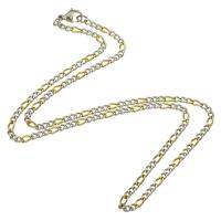 Stainless Steel Chain Necklace, 304 Stainless Steel, Vacuum Ion Plating, fashion jewelry & for woman, 3mm Approx 17.5 Inch 