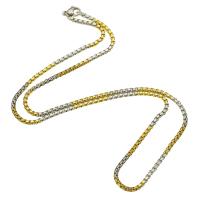Stainless Steel Chain Necklace, 304 Stainless Steel, Vacuum Ion Plating, fashion jewelry & for woman, 2mm Approx 19.5 Inch 