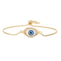 Evil Eye Jewelry Bracelet, Brass, gold color plated, for woman & enamel 
