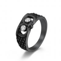 Rhinestone Stainless Steel Finger Ring, 304 Stainless Steel, Owl, Vacuum Ion Plating, Unisex & with rhinestone & hollow 9mm, US Ring 