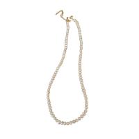 Natural Freshwater Pearl Necklace, with Zinc Alloy, fashion jewelry & for woman Approx 15.7 Inch 