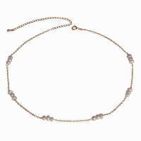 Freshwater Pearl Brass Necklace, with Freshwater Pearl, with 3.54inch extender chain, 14K gold plated, fashion jewelry & for woman Approx 13.7 Inch 