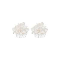 Resin Zinc Alloy Earring, with Resin, Flower, plated, Korean style & for woman 