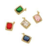 Cubic Zirconia Brass Pendants, gold color plated, micro pave cubic zirconia & for woman 
