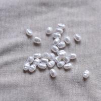 ABS Plastic Beads, ABS Plastic Pearl, Keshi, DIY, white, 4.1*7.2mm 