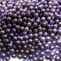 Natural Freshwater Pearl Loose Beads, Round, DIY purple 