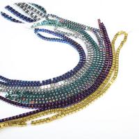 Nicht magnetische Hämatit Perlen, Vakuumbeschichtung, DIY, keine, 3x3mm, Länge:ca. 38 cm, 133PCs/Strang, verkauft von Strang