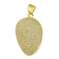 Cubic Zirconia Micro Pave Brass Pendant, gold color plated, fashion jewelry & DIY & micro pave cubic zirconia, golden Approx 4mm 
