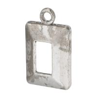 Zinc Alloy Pendant Cabochon Setting, Rectangle, plated, DIY & hollow Approx 2mm 