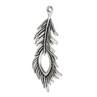 Zinc Alloy Feather Pendants, plated, DIY Approx 3mm 