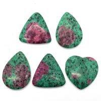 Gemstone Jewelry Pendant, Ruby in Zoisite, 5 pieces & DIY, mixed colors, 35x45- 