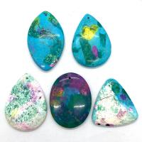 Natural Turquoise Pendants, 5 pieces & DIY, multi-colored, 35x45- 