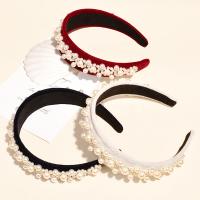 Bandeaux pour les cheveux, velours de coton, avec plastique & perle de plastique, Style coréen & pour femme, plus de couleurs à choisir, Vendu par PC