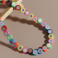 Rondelle Polymer Clay Beads, argile de polymère, DIY, couleurs mélangées Environ 15.75 pouce, Vendu par brin