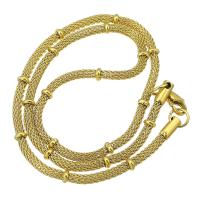 Halskette, 304 Edelstahl, Vakuum-Ionen-Beschichtung, Modeschmuck & unisex, goldfarben, 4mm, Länge:ca. 18 ZollInch, verkauft von PC