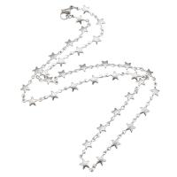 Stainless Steel Chain Necklace, 304 Stainless Steel, Star, fashion jewelry & for woman, original color Approx 20 Inch 