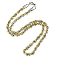 Stainless Steel Chain Necklace, 304 Stainless Steel, Vacuum Ion Plating, fashion jewelry & Unisex 4mm,6mm Approx 20 Inch, Approx 23 Inch 