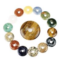 Gemstone ювелирные изделия Кулон, Природный камень, Плоская круглая форма, полированный, DIY & различные материалы для выбора, Много цветов для выбора отверстие:Приблизительно 7mm, продается PC