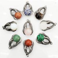 Gemstone ювелирные изделия Кулон, титан, с Природный камень, коготь, Другое покрытие, DIY & различные материалы для выбора, Много цветов для выбора продается PC