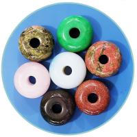 Gemstone ювелирные изделия Кулон, Природный камень, Плоская круглая форма, DIY & различные материалы для выбора, Много цветов для выбора отверстие:Приблизительно 7mm, продается PC