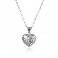 Cubic Zircon Micro Pave Brass Necklace, Heart, plated, micro pave cubic zirconia & for woman & hollow 