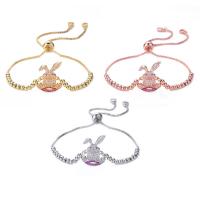 Cúbicos Circonia pulsera Latón de Micro pavimenta, metal, unisexo & antifatiga & micro arcilla de zirconia cúbica, más colores para la opción, longitud:aproximado 20 cm, Vendido por UD