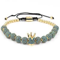 Zinc Alloy Rhinestone Bracelets, with Polyester Cord, for woman & with rhinestone .5-19.5 cm 