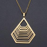 Titanium Steel Jewelry Necklace, titanium steel lobster clasp, polished, Unisex, golden cm 