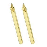 Brass Jewelry Pendants, Rectangle, gold color plated, fashion jewelry & DIY, golden Approx 3mm 