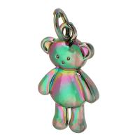 Латунные Подвески в форме животного, Латунь, Медведь, разноцветная плакировка, ювелирные изделия моды & DIY, разноцветный отверстие:Приблизительно 3mm, продается PC