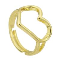 Brass Finger Ring, Heart, gold color plated, fashion jewelry & DIY, golden, 3mm, US Ring 
