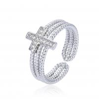 Cubic Zirconia Micro Pave Brass Finger Ring, plated, Adjustable & multilayer & Unisex & micro pave cubic zirconia 