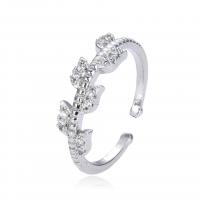Cubic Zirconia Micro Pave Brass Finger Ring, plated, Adjustable & Unisex & micro pave cubic zirconia 