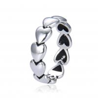 Brass Finger Ring, Heart, platinum color plated, Adjustable & Unisex, silver color 