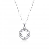 Cubic Zircon Micro Pave Brass Necklace, Round, plated, micro pave cubic zirconia & for woman & hollow 20mm 