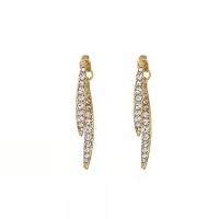 Zinc Alloy Rhinestone Drop Earring, gold color plated, Korean style & for woman & with rhinestone, 42mm 