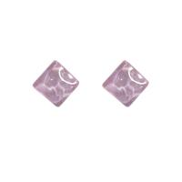 Acrylic Stud Earring, Zinc Alloy, with Acrylic, Square, plated, Korean style & for woman 16mm 