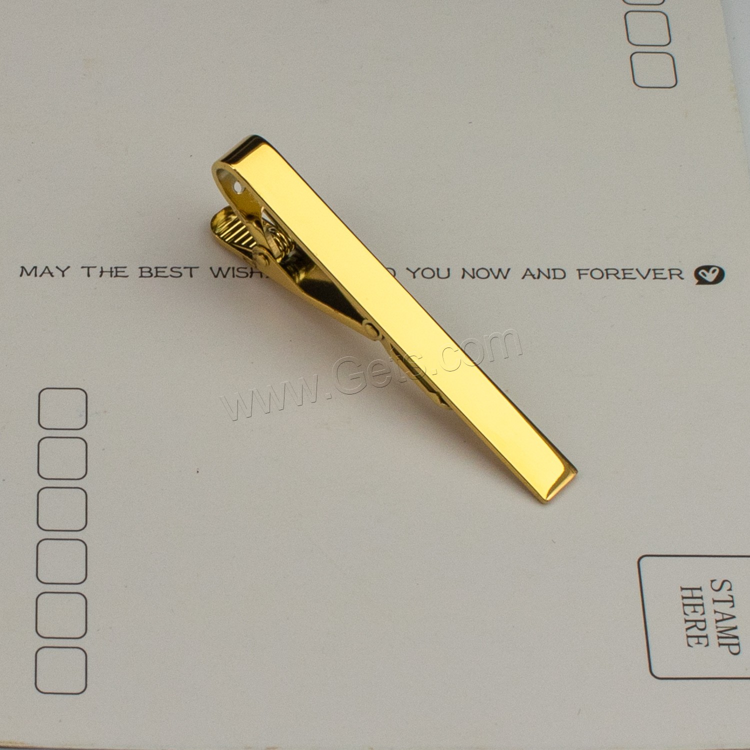 Tie Clip, 304 Stainless Steel, Vacuum Ion Plating, Each custom text must be less than 10 letters & for man, more colors for choice, 52x6mm, Sold By PC