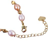 Bracelets de perles En alliage de zinc , perle d'eau douce cultivée, avec alliage de zinc, Alliage de zinc fermoir homard, pour femme, couleurs mélangées, 6-7mm Environ 21 cm, Vendu par PC