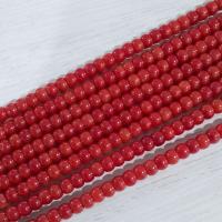 Natürliche Korallen Perlen, Koralle, Abakus,Rechenbrett, DIY, rot, 3x5mm, Länge:ca. 38 cm, verkauft von Strang