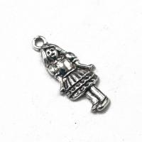 Zinc Alloy Jewelry Pendants, Girl, plated, silver color 