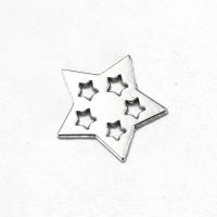 Colgantes de estrella de aleación de cinc, aleación de zinc, chapado, plateado, 18x18x1.1mm, Vendido por UD